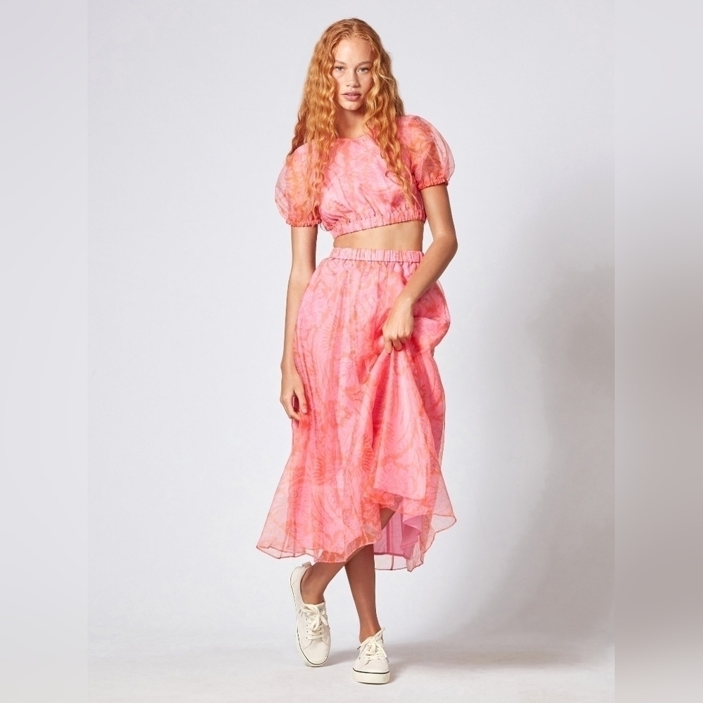 Staud Frieze Cropped Top and Mattia Skirt Set